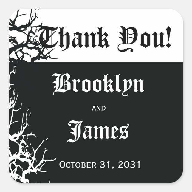 Stickers Mariage Noir Et Blanc Halloween (Devant)