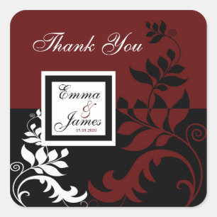 Stickers Mariage Noir Rouge Bourgogne