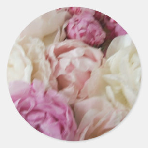 Stickers Mariage Peonies rose et blanc