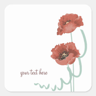 Stickers Mariage Peonies Rouges