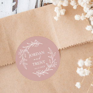 Stickers Mariage Personnalisé Eucalyptus Dusty Ros