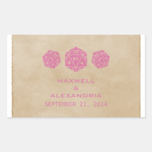 Stickers Mariage Pink Grunge D20 Dice