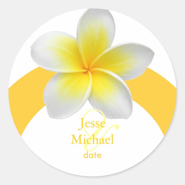 stickers mariage Plumeria, garniture personnalisée (Devant)
