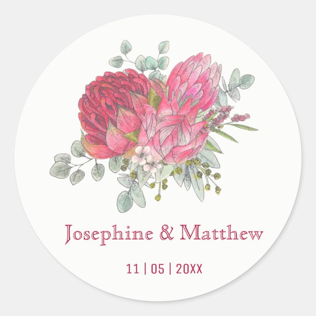 Stickers Mariage Protea Flowers (Devant)