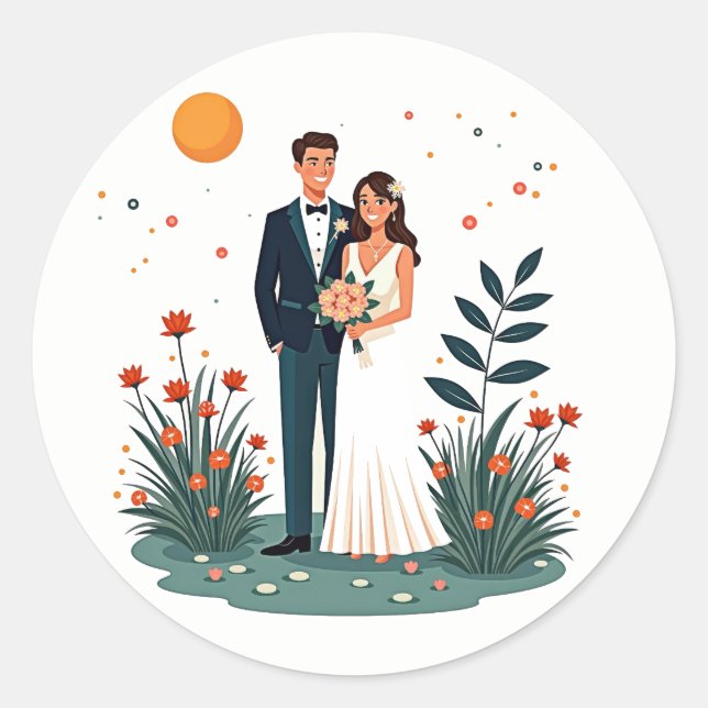 Stickers Mariage Romance Floral (Devant)