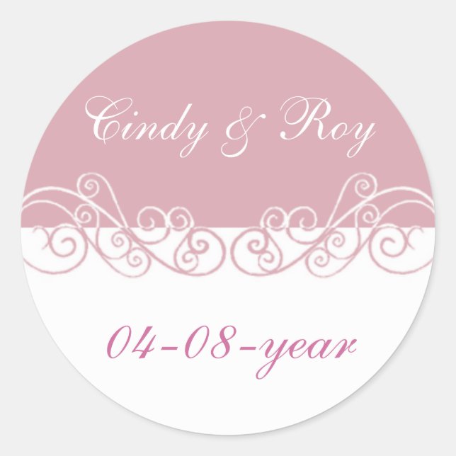 stickers mariage rose (Devant)