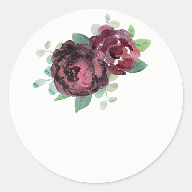 Stickers Mariage Rose Bourgogne Faveur (Devant)