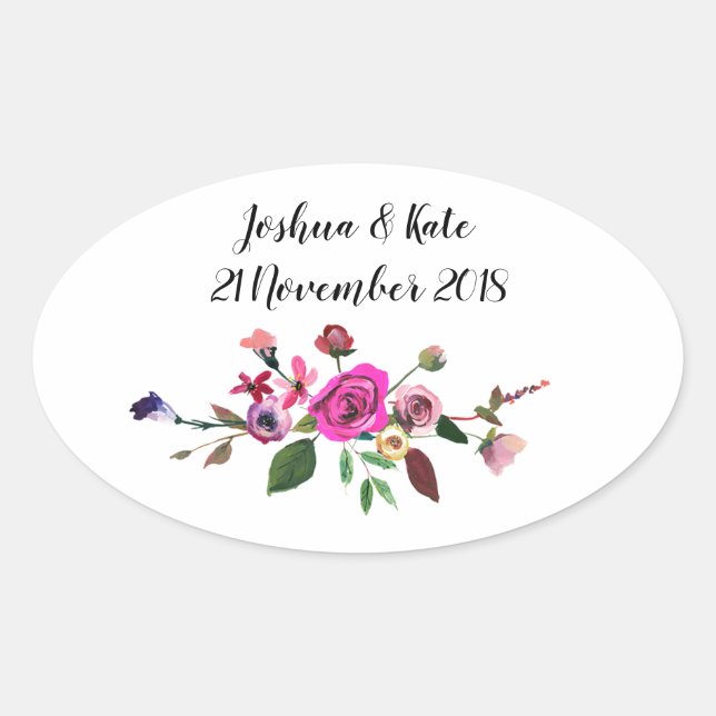 Stickers mariage rose floral Favoriser (Devant)