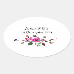 Stickers mariage rose floral Favoriser