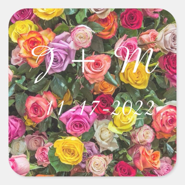 Stickers mariage Rose personnalisé (Devant)