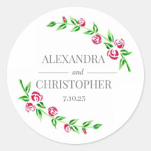 Stickers Mariage Rose romantique