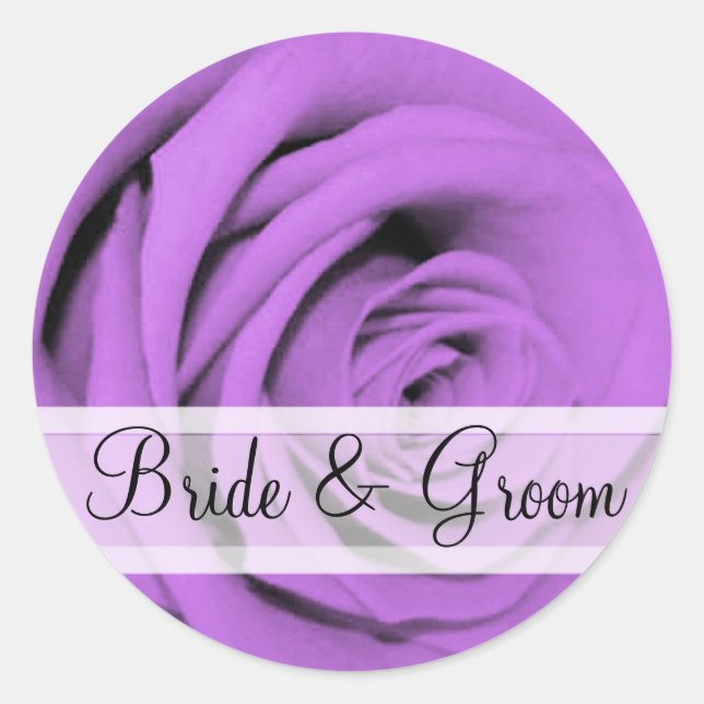 Stickers Mariage Rose violet élégant (Devant)