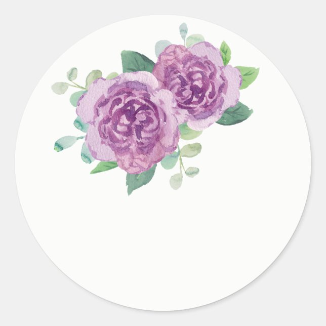 Stickers Mariage Rose violet Favor  (Devant)