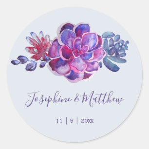 Stickers Mariage Succulents violets