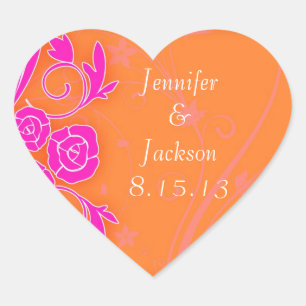 Stickers Mariage Tangerine et Roses Roses Roses Ro