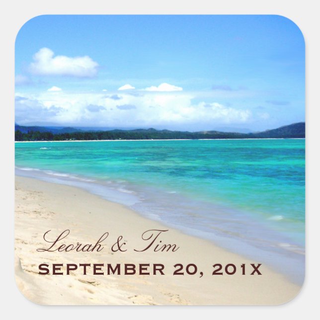stickers mariage thème plage (Devant)
