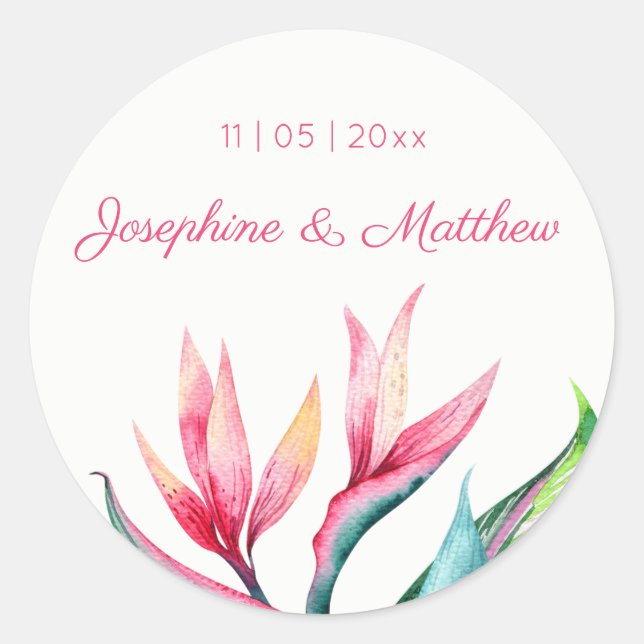 Stickers Mariage Tropical Bird of Paradise (Devant)
