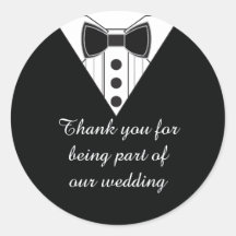 Stickers mariage Tuxedo Merci Favoriser