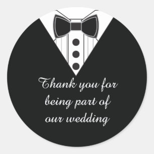Stickers mariage Tuxedo Merci Favoriser