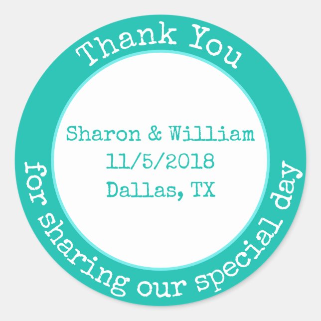 Stickers mariage vert à la menthe Favoriser (Devant)