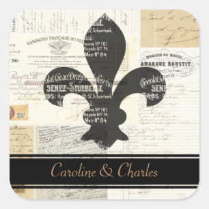 Stickers mariage Vintage Fleur de Lis