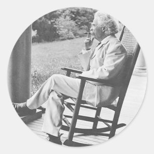 Stickers Mark Twain à chaise à roche