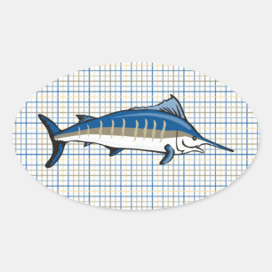 Stickers - Marlin bleu sur Plaid