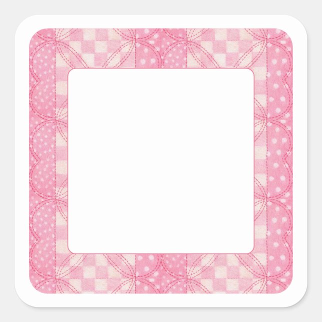 Stickers Matte Carré de 1,5 po ROSE HEART QUILT (Devant)