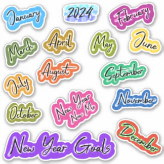 Stickers mensuels 2024 Journal Sticker Pack