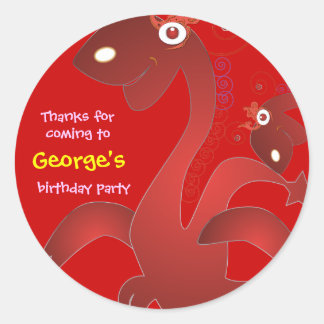 Stickers Merci Anniversaire de enfant : Dragons ro