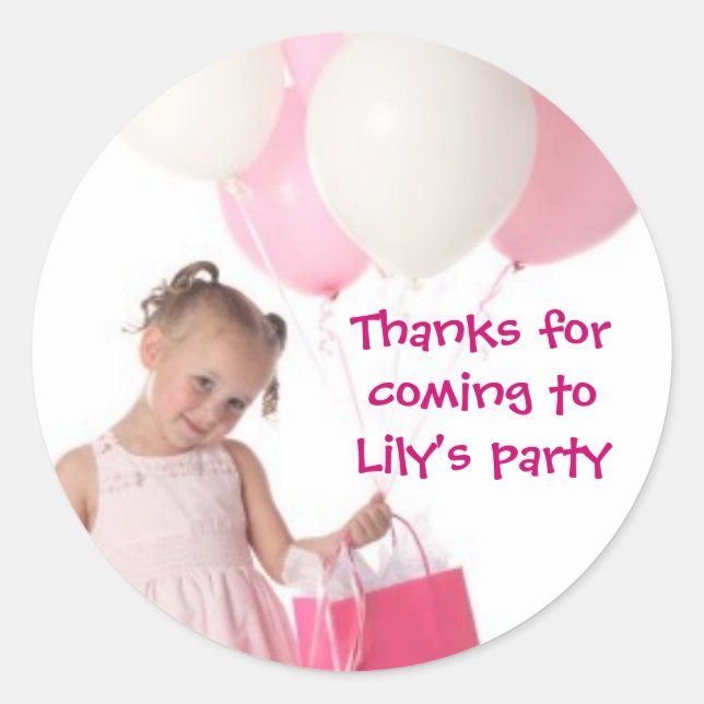 Stickers Merci Anniversaire de enfant : Votre phot (Devant)