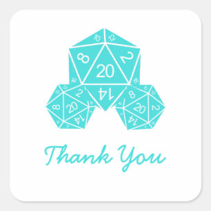 Stickers Merci Aqua D20 Dice