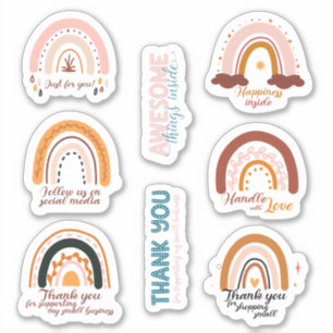 Stickers Merci arc-en-ciel pour petites entreprise