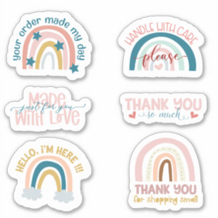 Stickers Merci arc-en-ciel pour petites entreprise