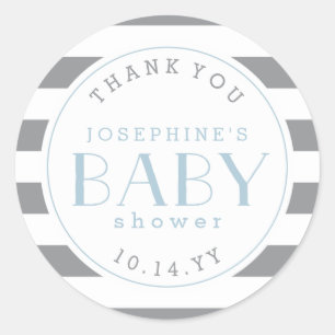 Stickers Merci Baby shower Gris