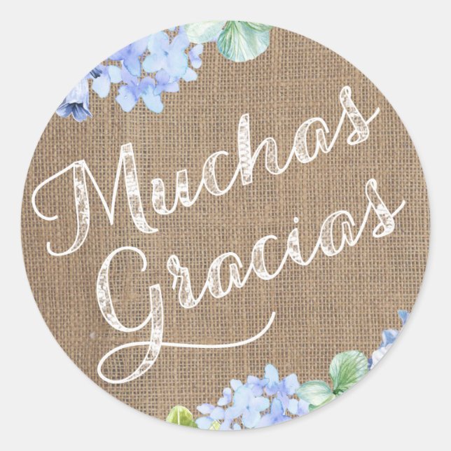 Stickers Merci Baptême espagnol Muchas Gracias (Devant)