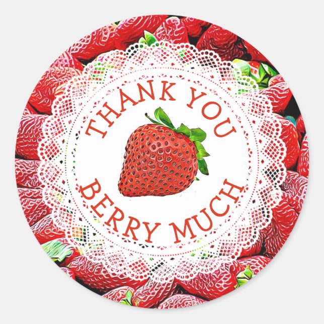 Stickers Merci Berry Beaucoup de fraises (Devant)