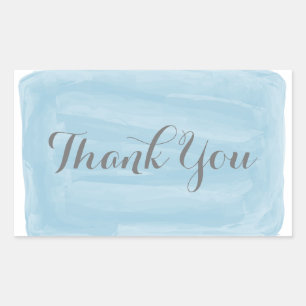 Stickers Merci bleu aquarelle