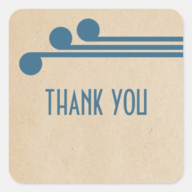 Stickers Merci Blue Deco Chic (Devant)