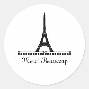 Stickers Merci Chic Parisien, Noir