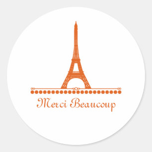 Stickers Merci Chic Parisien, Orange