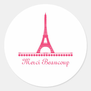 Stickers Merci Chic Parisien, Rose