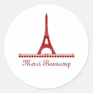 Stickers Merci Chic Parisien, Rouge