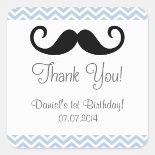 Stickers Merci d'anniversaire de la Moustache