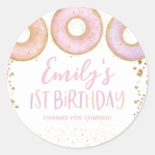 Stickers Merci d'anniversaire Donut 1er anniversai