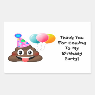 Stickers Merci d'anniversaire Emoji Poop