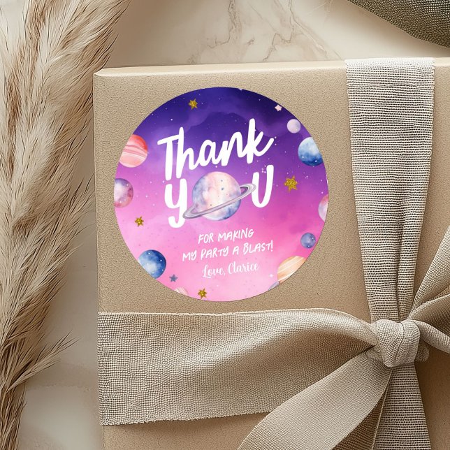 Stickers Merci d'anniversaire Pink Purple Planet (Créateur téléchargé)