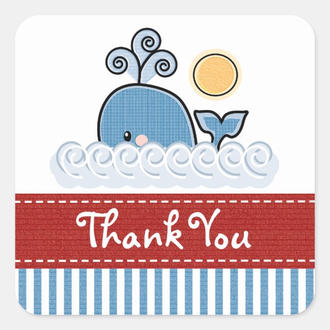 Stickers Merci de baleine bleue (Devant)