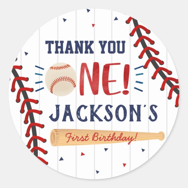 Stickers Merci de base-ball 1er anniversaire (Devant)