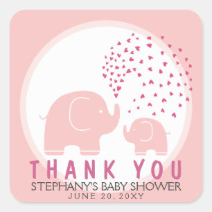 Stickers Merci de douche Eléphants Personnalisés